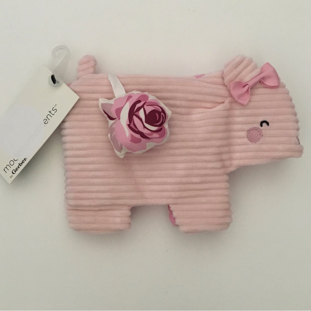 Cloth Baby Book Soft Baby Toy Interactive Play Pink Pig NEW | Magic Moments
